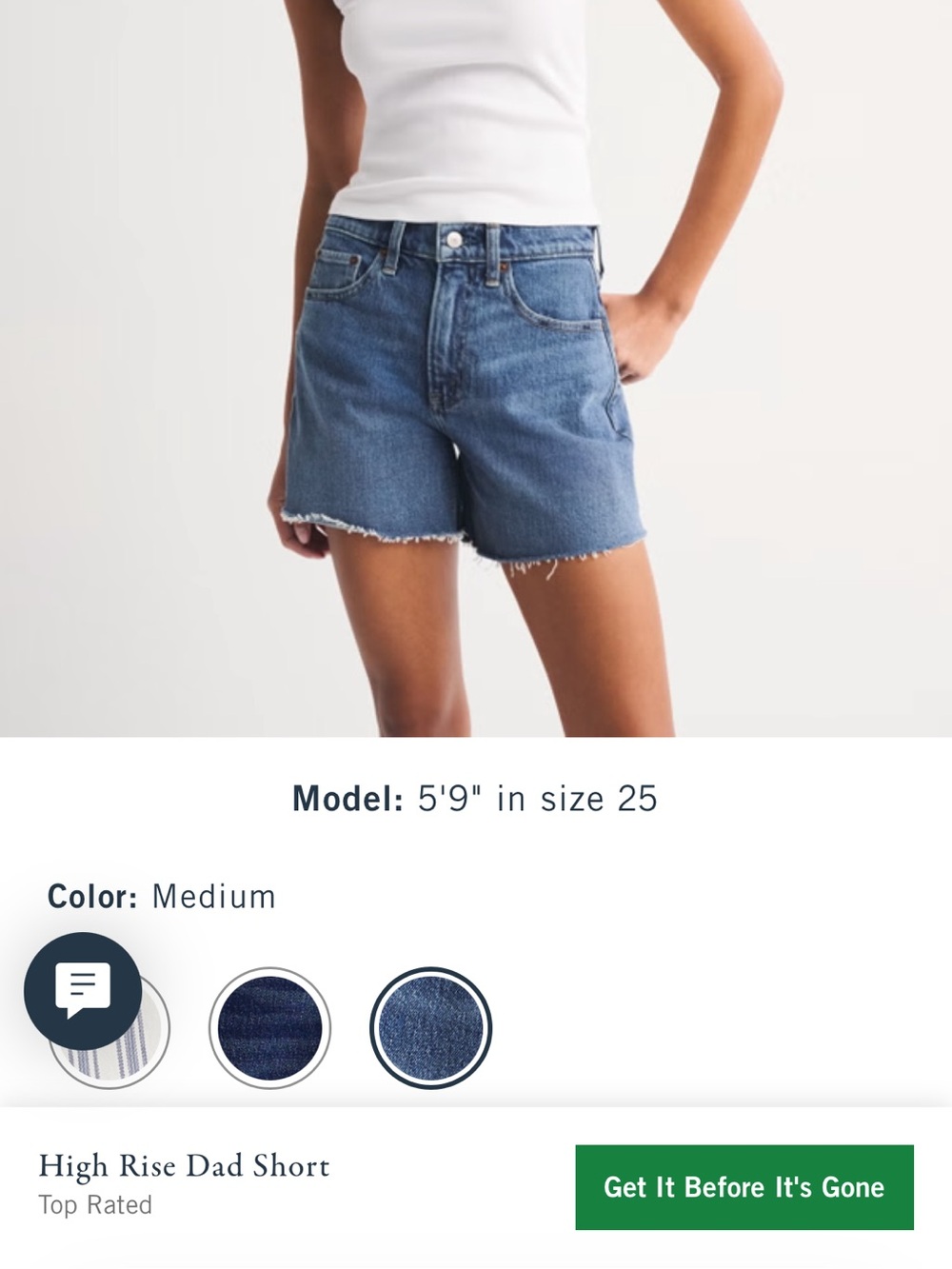 High Rise Dad Short in Medium Denim